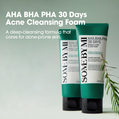 SOME BY MI AHA BHA PHA 30 Days Miracle Acne Clear Foam - 100ml Tea Tree Cleanser