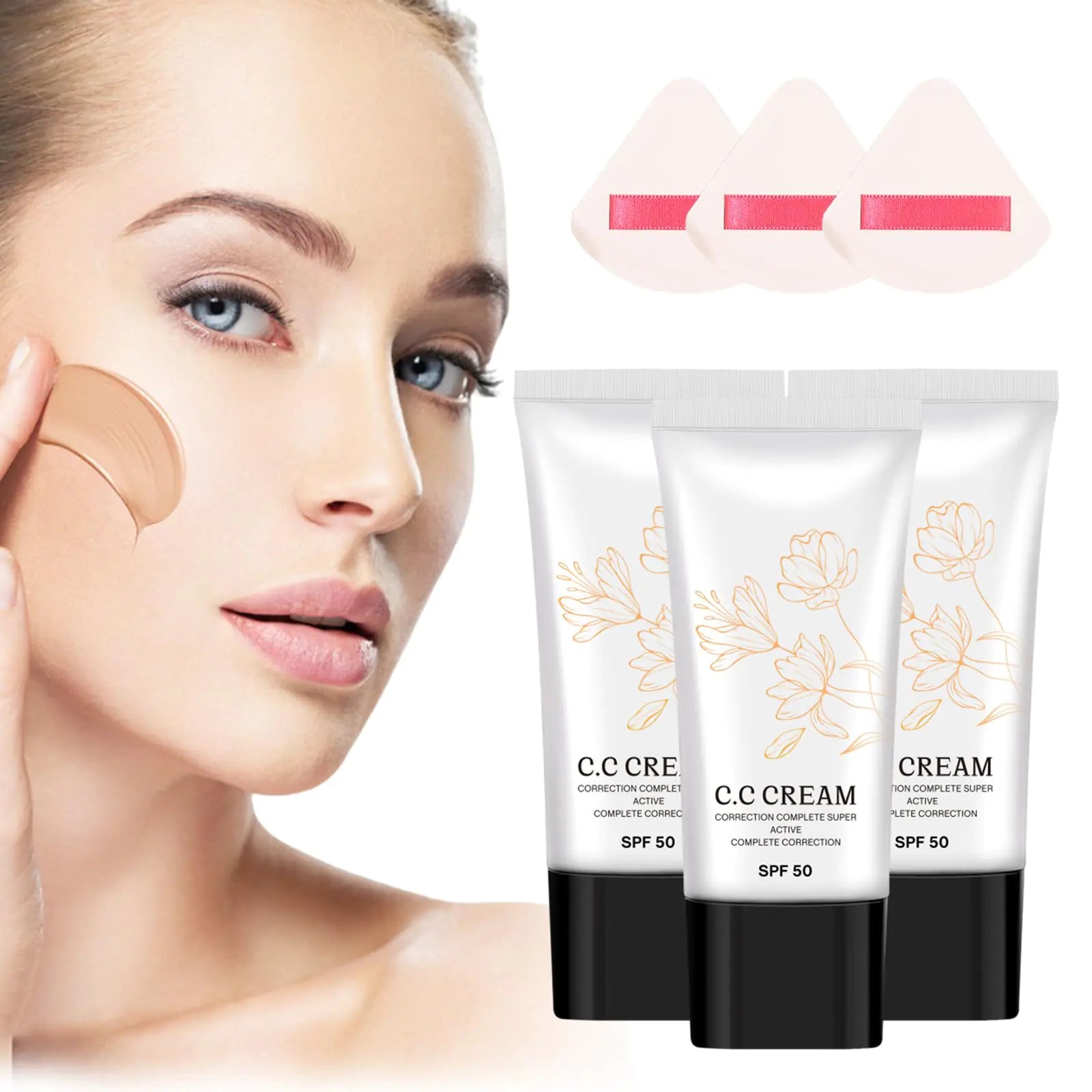 Korean CC Cream Self-Adjusting SPF50 - Tinted Moisturizer Full Coverage
