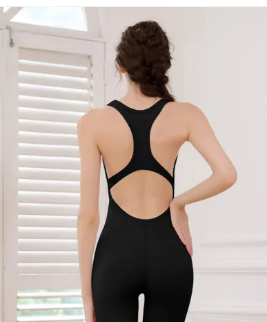 Women’s Push-Up Yoga Jumpsuit – Seamless Nude-Feel One Piece Gym Bodysuit, 78% Nylon (S–XL)