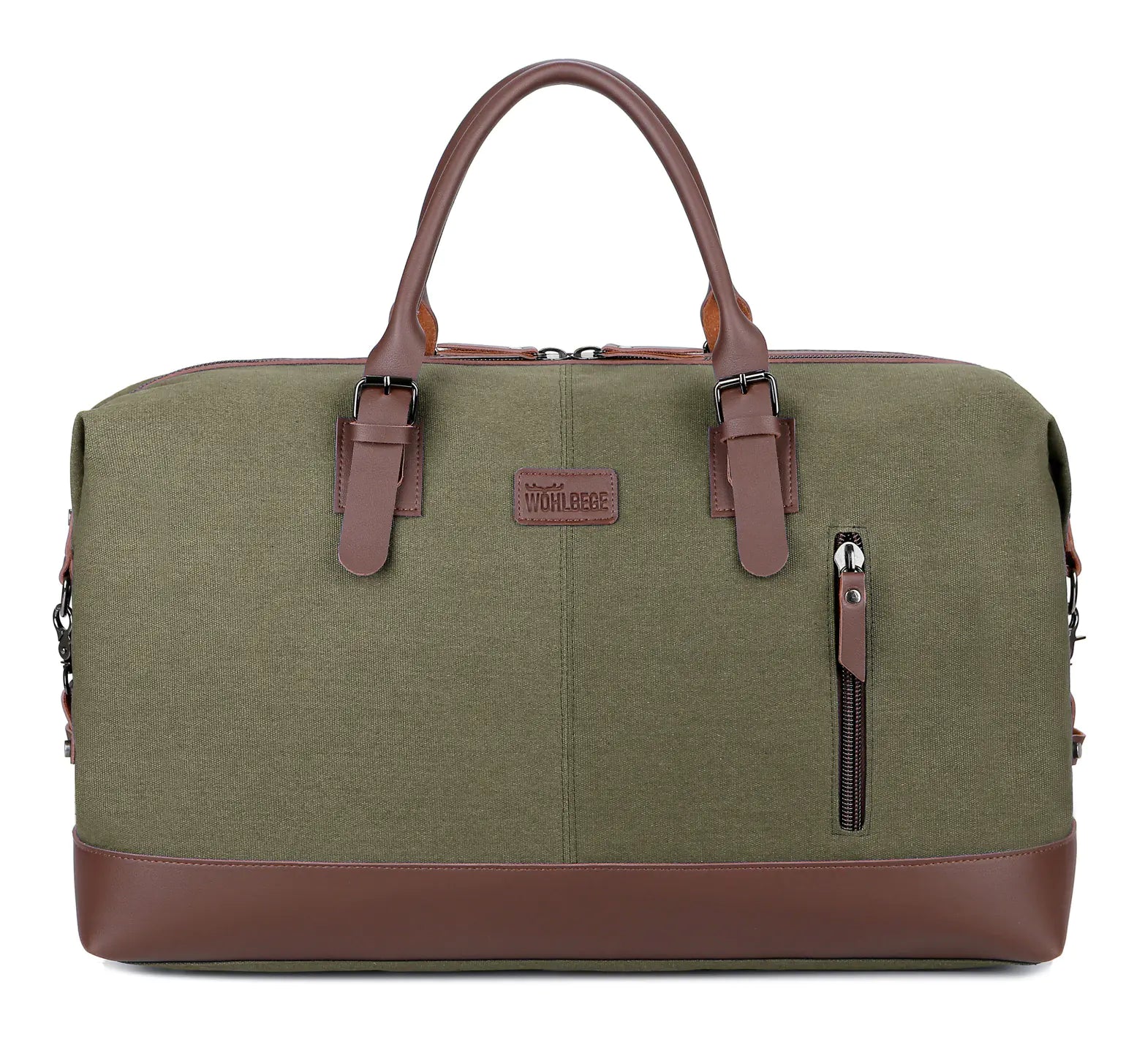 Large Canvas Travel Duffle Bag 56–75L – Gym Weekender Luggage with Compartments (53×35×25cm)