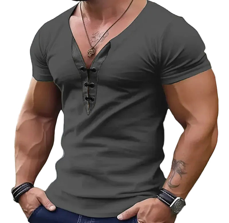 Men’s Colorblock V-Neck Short Sleeve Shirt – Lightweight Stretch Spandex Slim Fit Athletic Tee