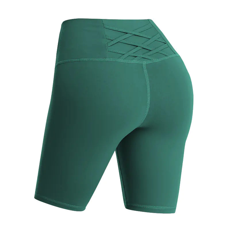 Women’s High-Waist Pocketed Yoga Shorts – Premium Studio-Style Fitness Wear
