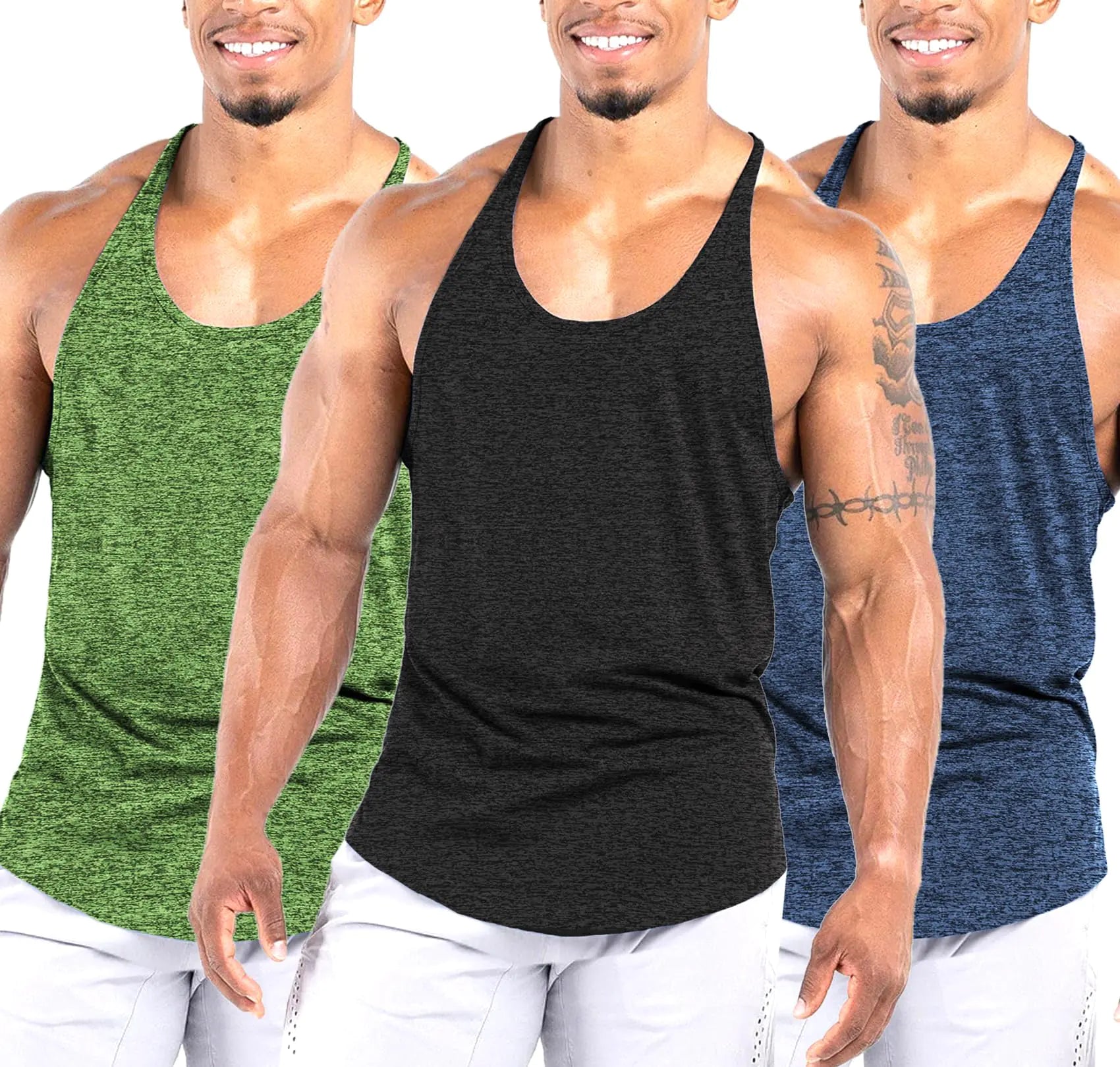 AgileFlex Men's Quick-Dry Y-Back Workout Tanks