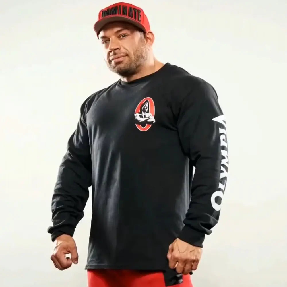 Men’s Long Sleeve Gym Shirt – 95% Cotton Breathable Running & Training Base Layer (M–2XL)