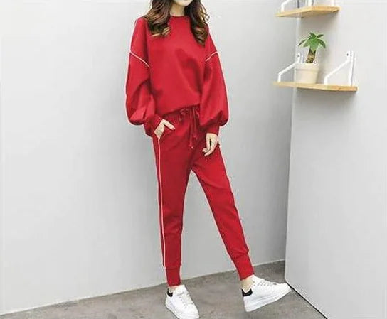 Women’s Sporty Two-Piece Set – Hoodie & Joggers Matching Outfit for Fitness, Casual Wear & Lounge