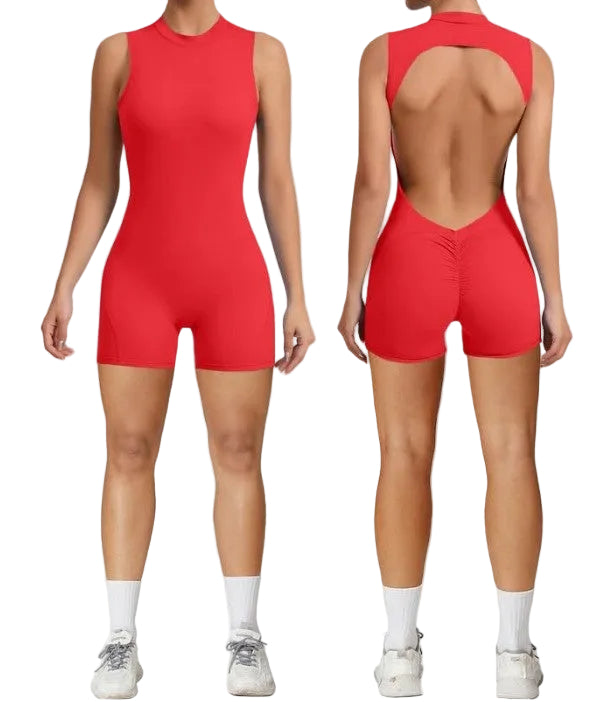 Sleeveless Backless Yoga Romper
