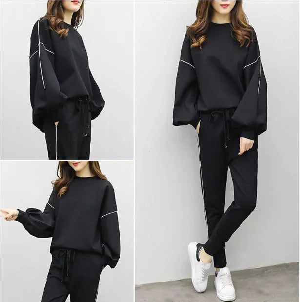 Women’s Sporty Two-Piece Set – Hoodie & Joggers Matching Outfit for Fitness, Casual Wear & Lounge