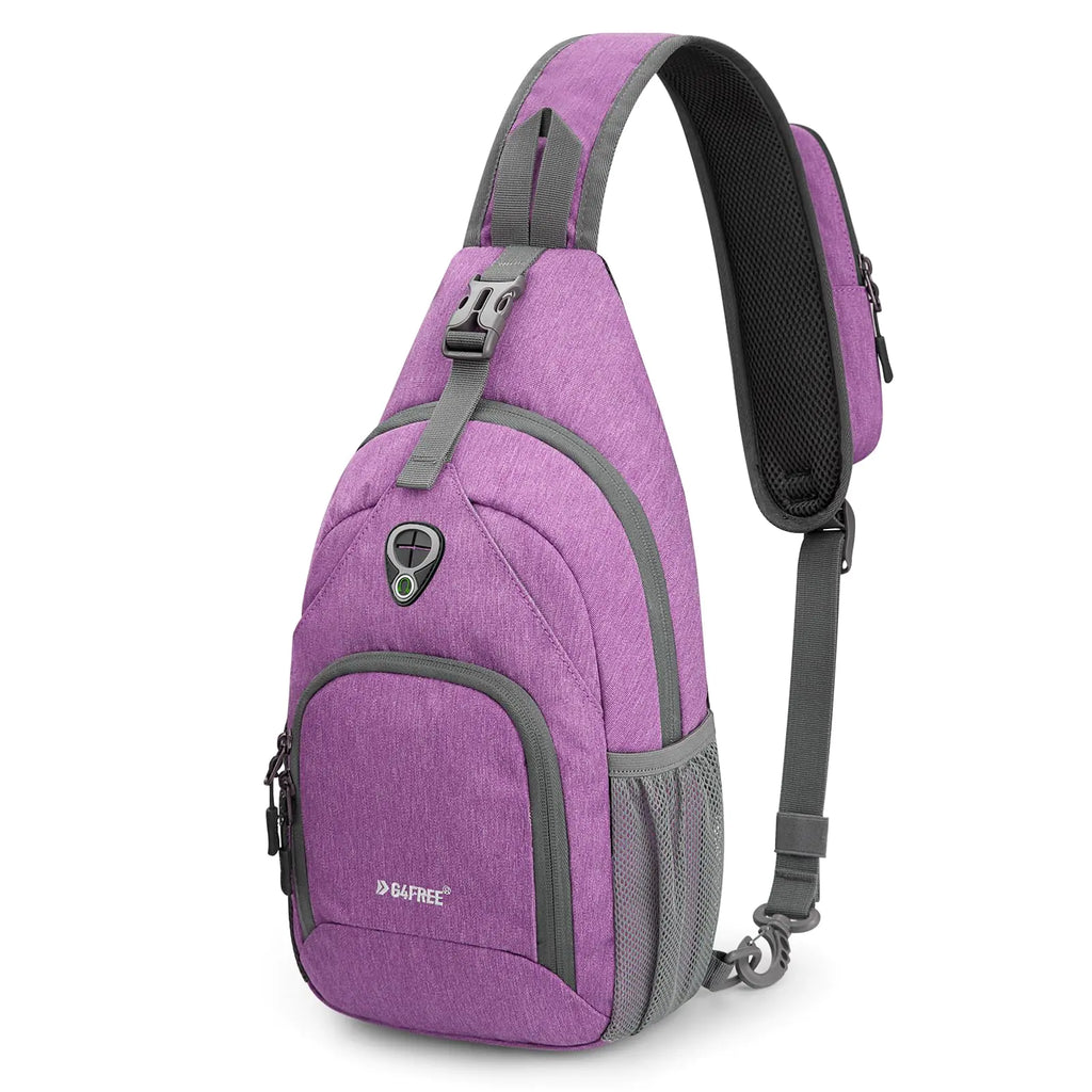 Sling Backpack – Lightweight Crossbody Chest Bag  (Light Purple)