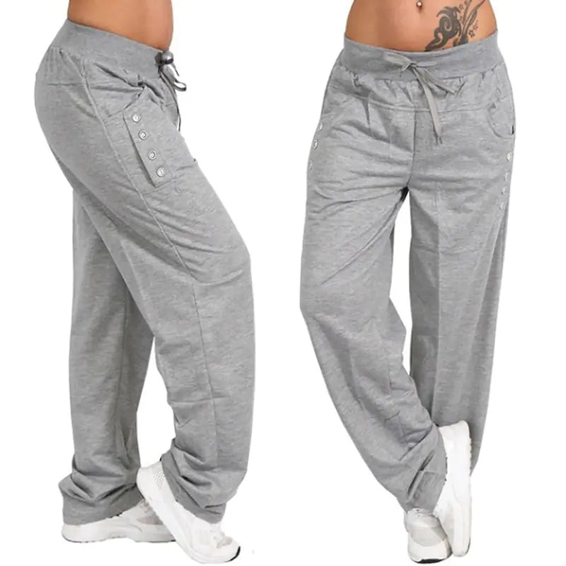 Women’s Solid Color High-Waist Loose Joggers Pants – Casual Relaxed Fit Sweatpants for Fitness, Lounge & Daily Wear