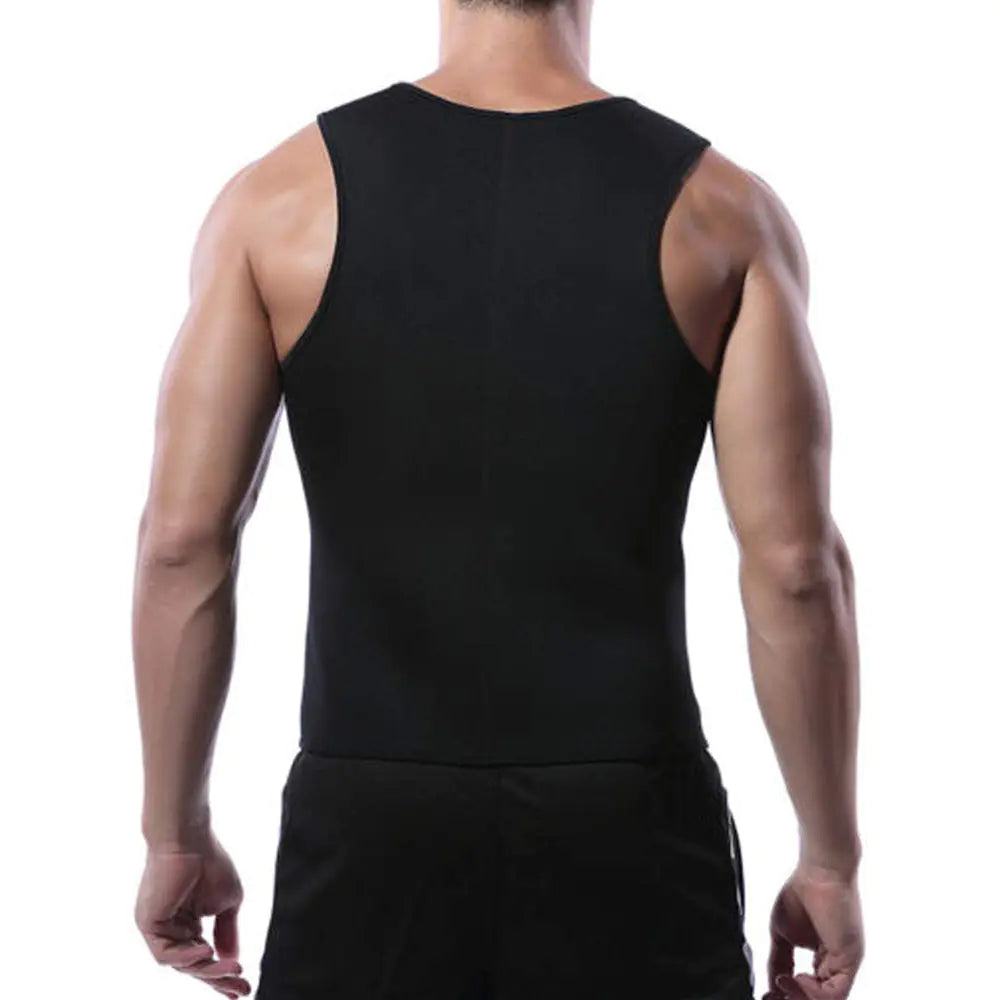 Men’s Neoprene Waist Trainer Vest – Sauna Sweat Body Shaper for Weight Loss & Workout Training