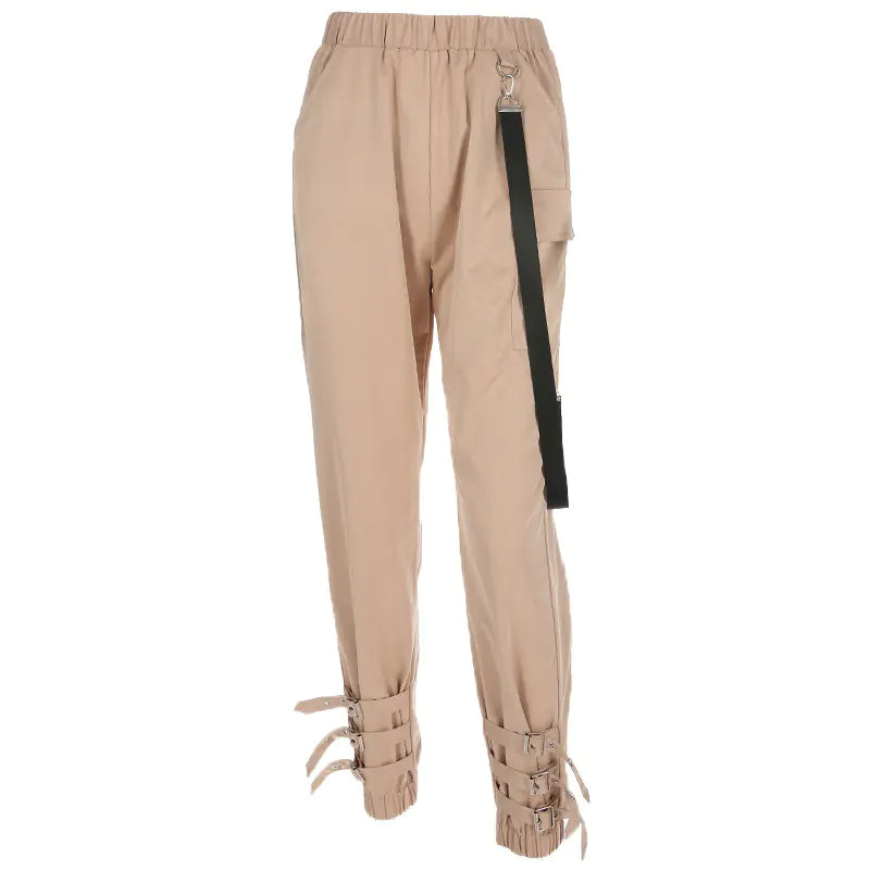 Women’s High-Waisted Pocket Joggers – Loose Fit Drawstring Cuff Pants for Fitness, Casual & Lounge Wear