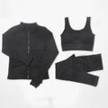 Women’s Seamless 3PC Workout Set – Nylon Quick-Dry Gym & Yoga Outfit (S–XXXL)