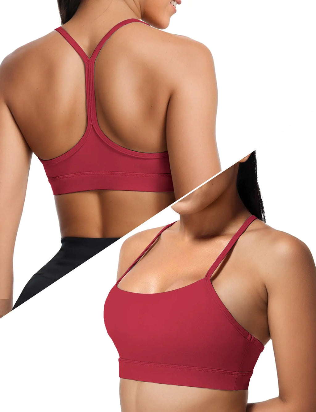 Women’s Low-Impact Yoga & Workout Bralette  (Red, XS)