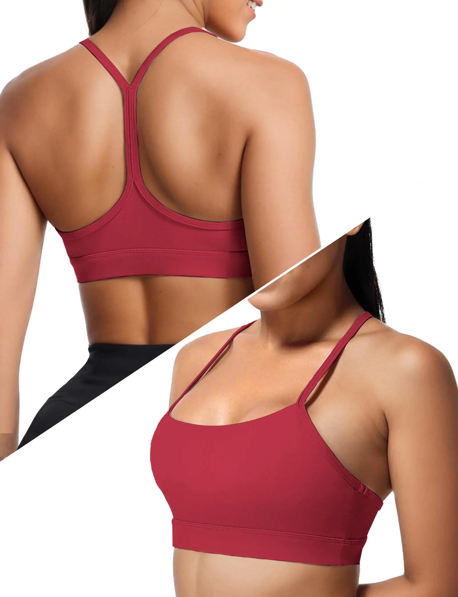 Women’s Low-Impact Yoga & Workout Bralette  (Red, XS)