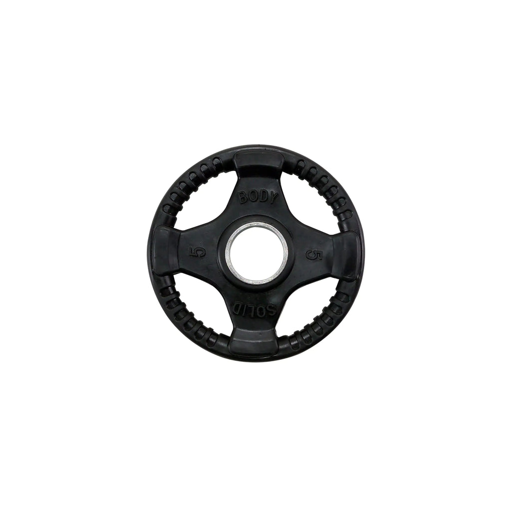 Rubber Coated Olympic Weight Plate – 5 lb Anti-Slip Grip Plate for Strength Training