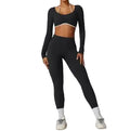 Women’s Colorful Beauty-Back Yoga Set – Strappy Sports Bra & High-Waist Leggings, 2-Piece Workout Outfit
