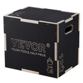 3-in-1 Plyometric Jump Box – Wooden Plyo Box for Home Gym Training & Conditioning (16” x 14” x 12”)