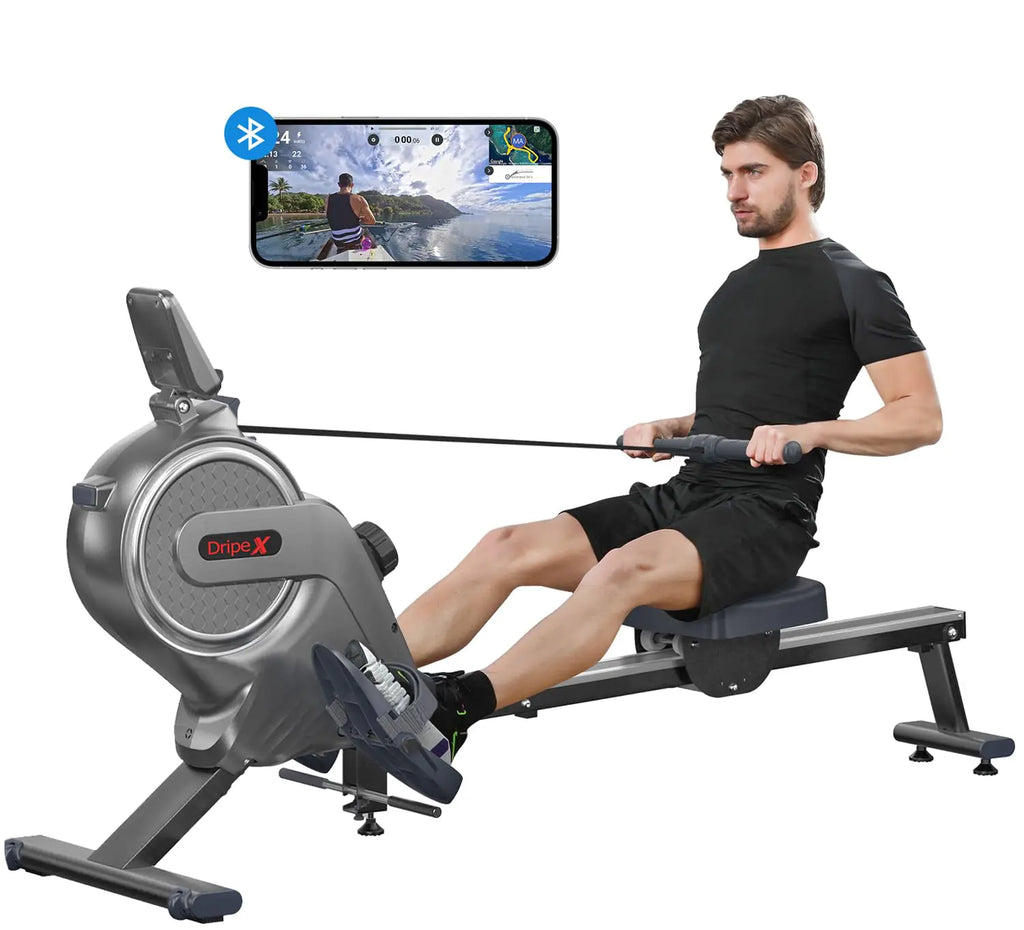 Dripex Magnetic Rowing Machine for Home –Bluetooth Row Machine with LCD Monitor