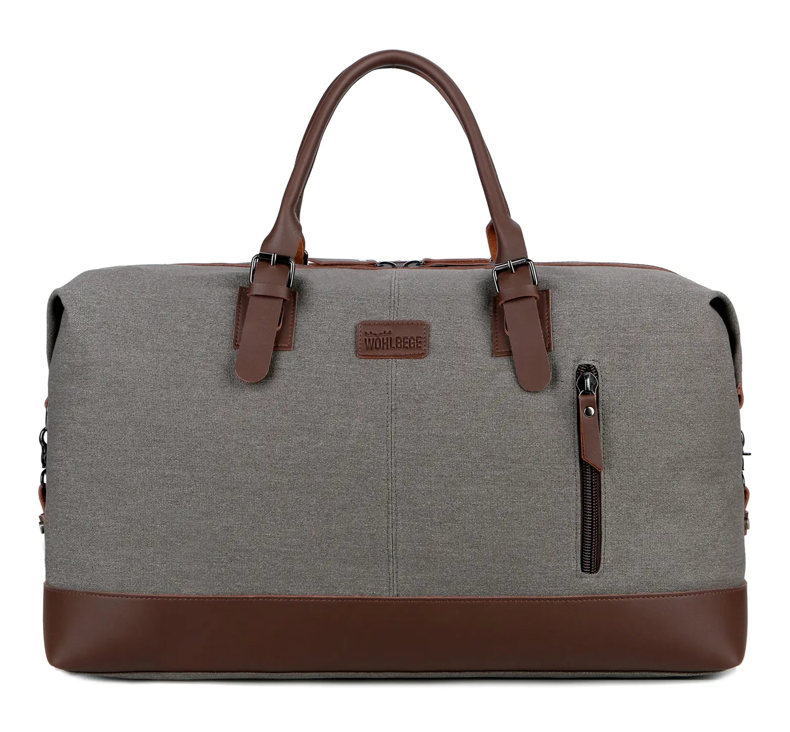 Large Canvas Travel Duffle Bag 56–75L – Gym Weekender Luggage with Compartments (53×35×25cm)