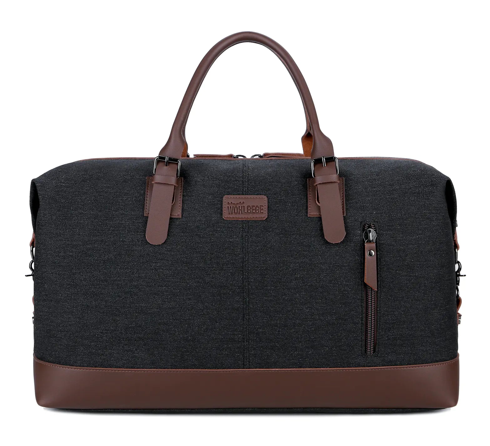 Large Canvas Travel Duffle Bag 56–75L – Gym Weekender Luggage with Compartments (53×35×25cm)